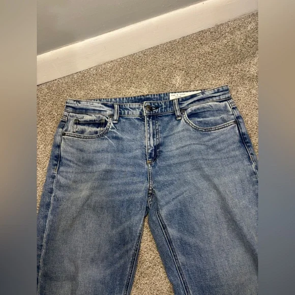 Rag & Bone Dre Slim Boyfriend Jeans Raw Hem Cuffed Mid rise Low Rise Dora 29 - Picture 8 of 16